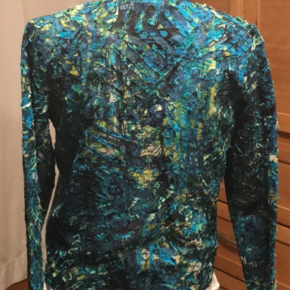 Nwot Chicos Silk Patchwork Sheer Jacket Size 0 /S… - image 2